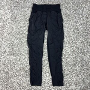 Lululemon Pants Womens 2 Black Woven Jogger Elastic Waist Pockets Gym Workout
